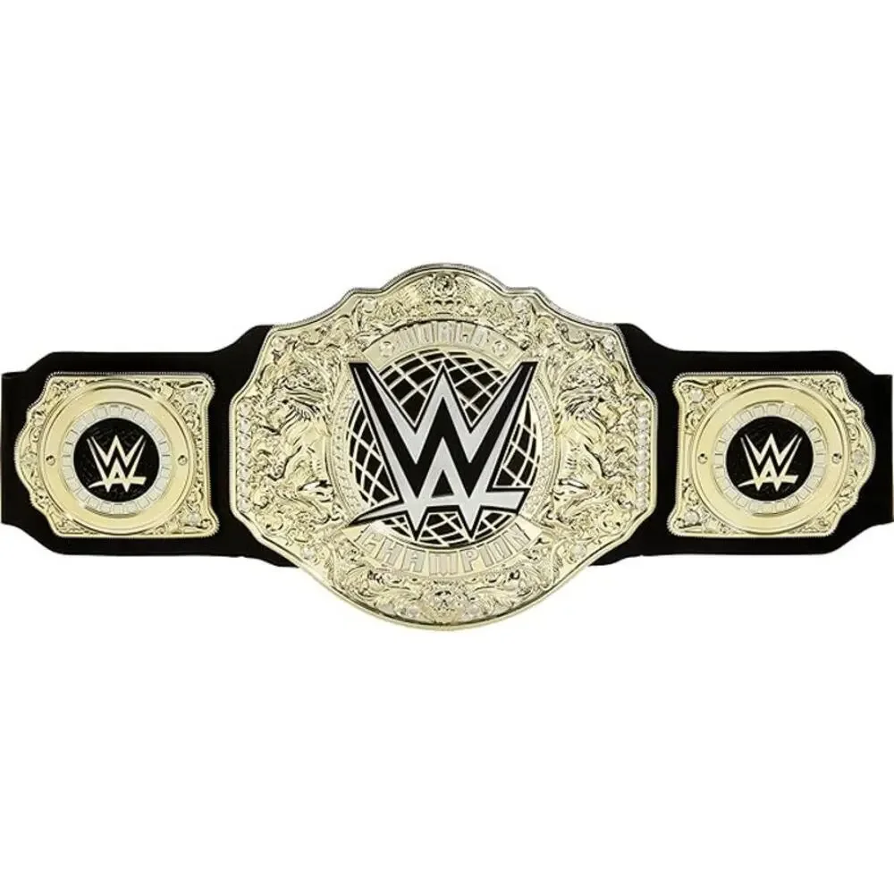 WWE Championship Belt Adult Black Gold Roleplay Costume Toy Wrestling Title